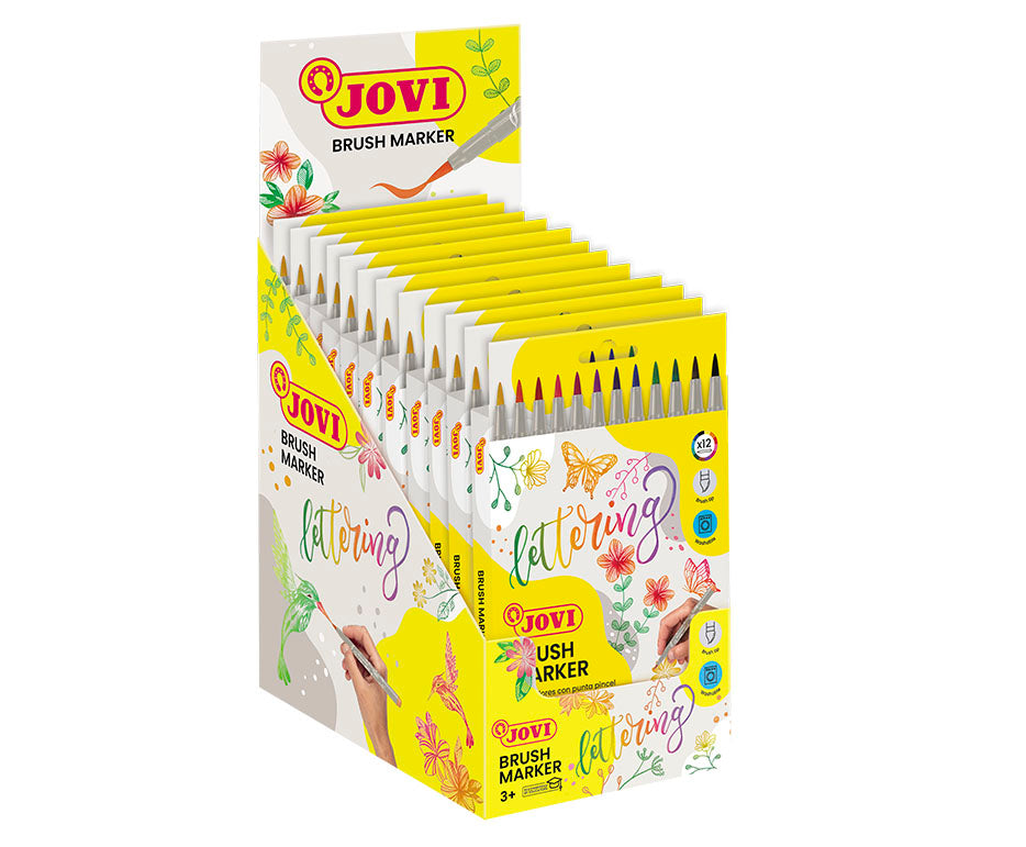 JOVI Lettering akvarelové fixky so štetcovým hrotom 12 ks