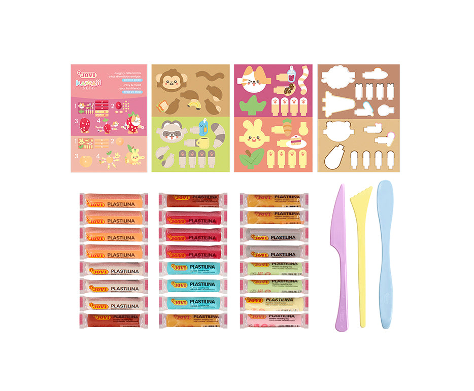 JOVI Play&Fun Kawaii prírodná plastelína v kufríku – sada s príslušenstvom