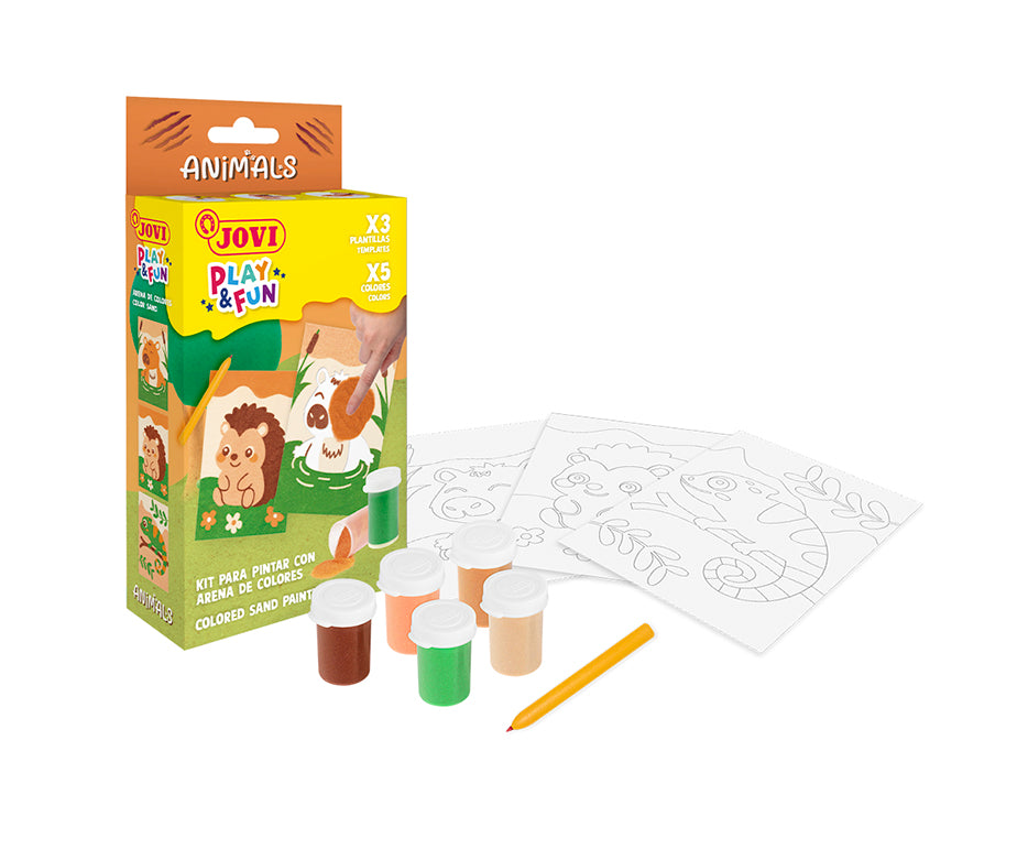JOVI Play&Fun mini kreatívna sada na maľovanie pieskom – 9 dielov