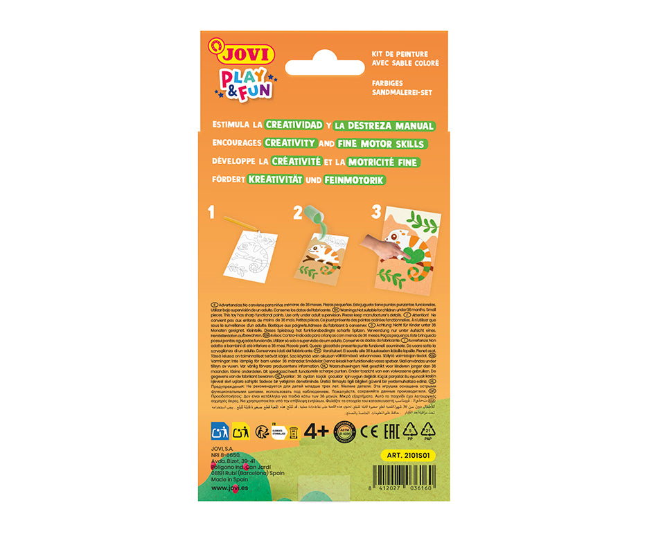 JOVI Play&Fun mini kreatívna sada na maľovanie pieskom – 9 dielov