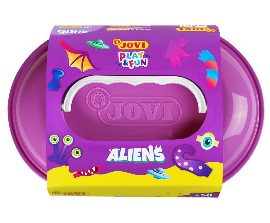 JOVI Play&Fun prírodná plastelína v kufríku Aliens - 50 ks
