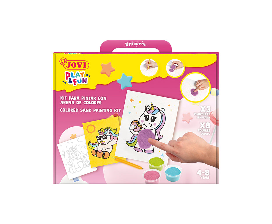 Sada na maľovanie pieskom JOVI Play&Fun Unicorns - 12 ks