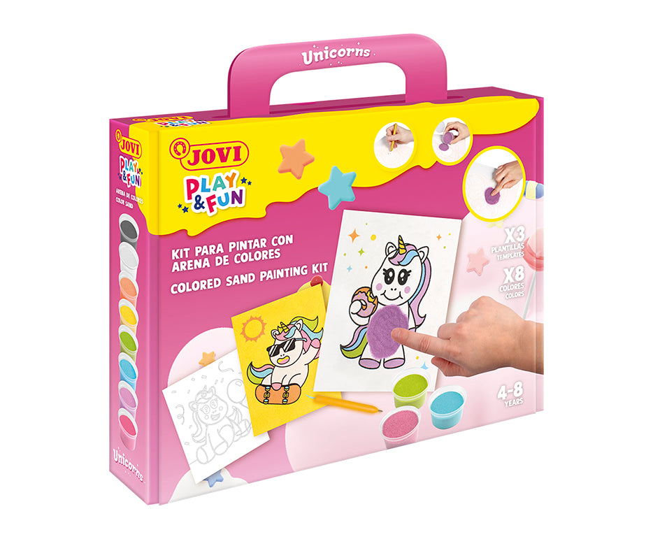 Sada na maľovanie pieskom JOVI Play&Fun Unicorns - 12 ks