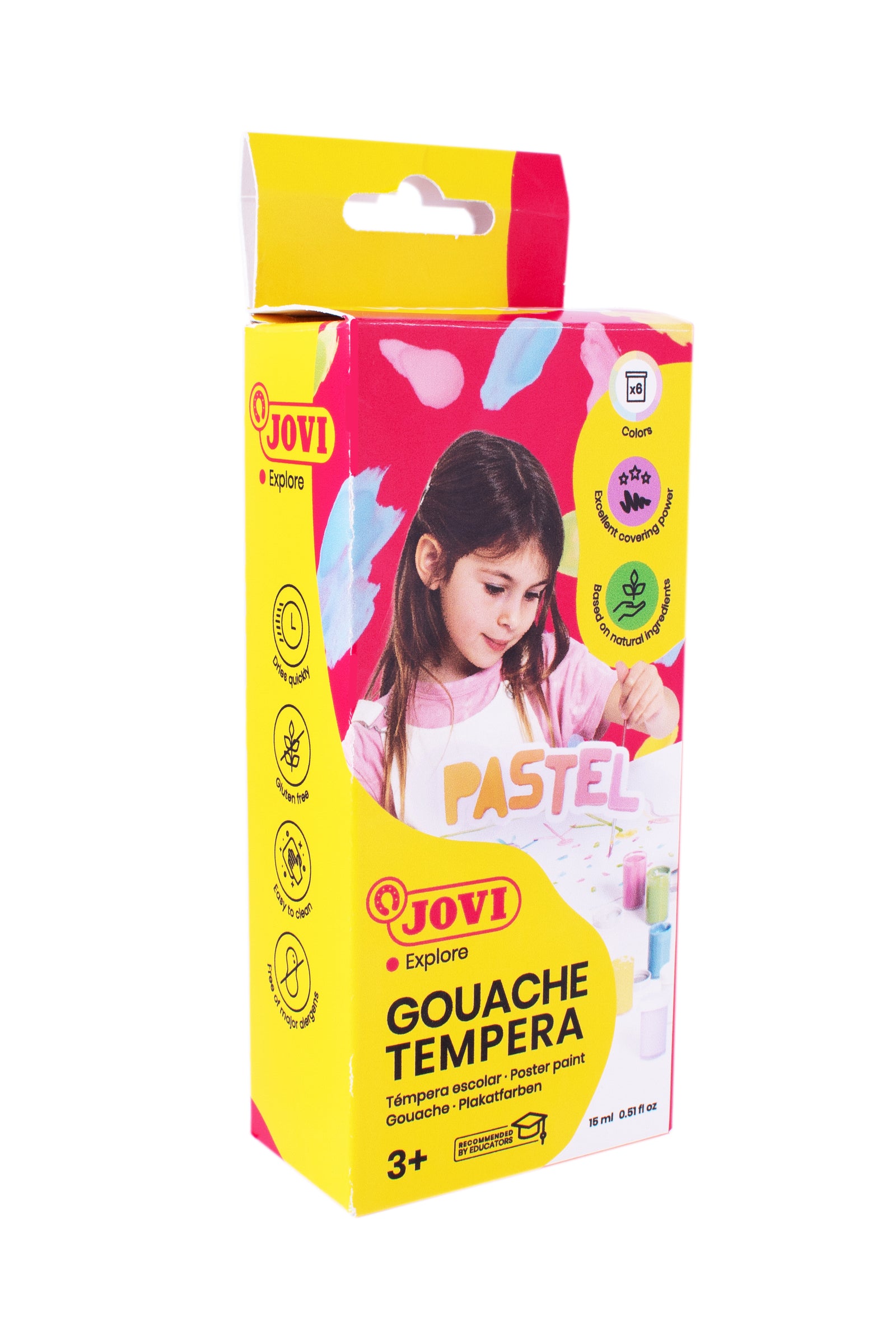 Pastelové temperové farby JOVI Premium 6 x 15 ml so štetcom