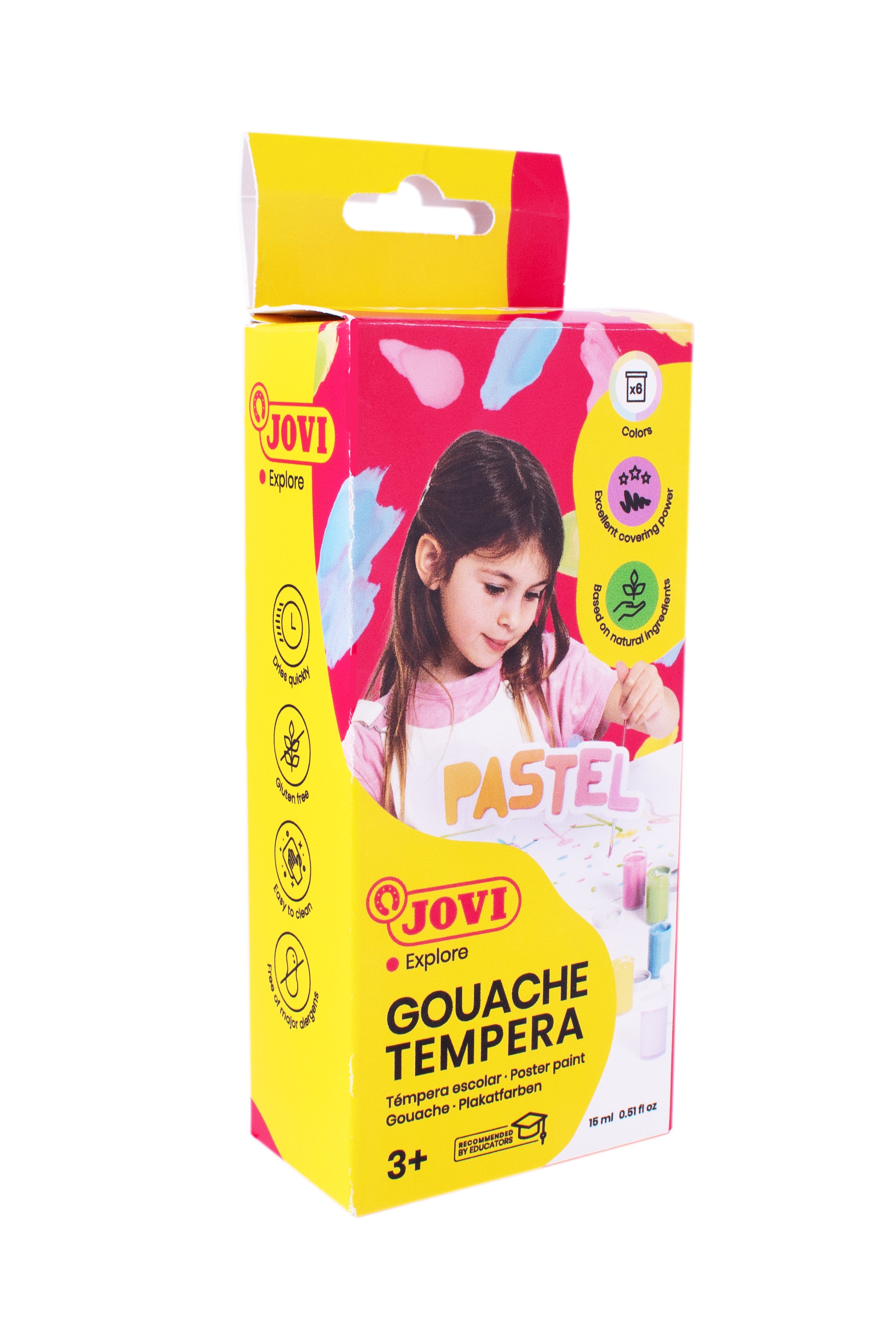 Pastelové temperové farby JOVI Premium 6 x 15 ml so štetcom