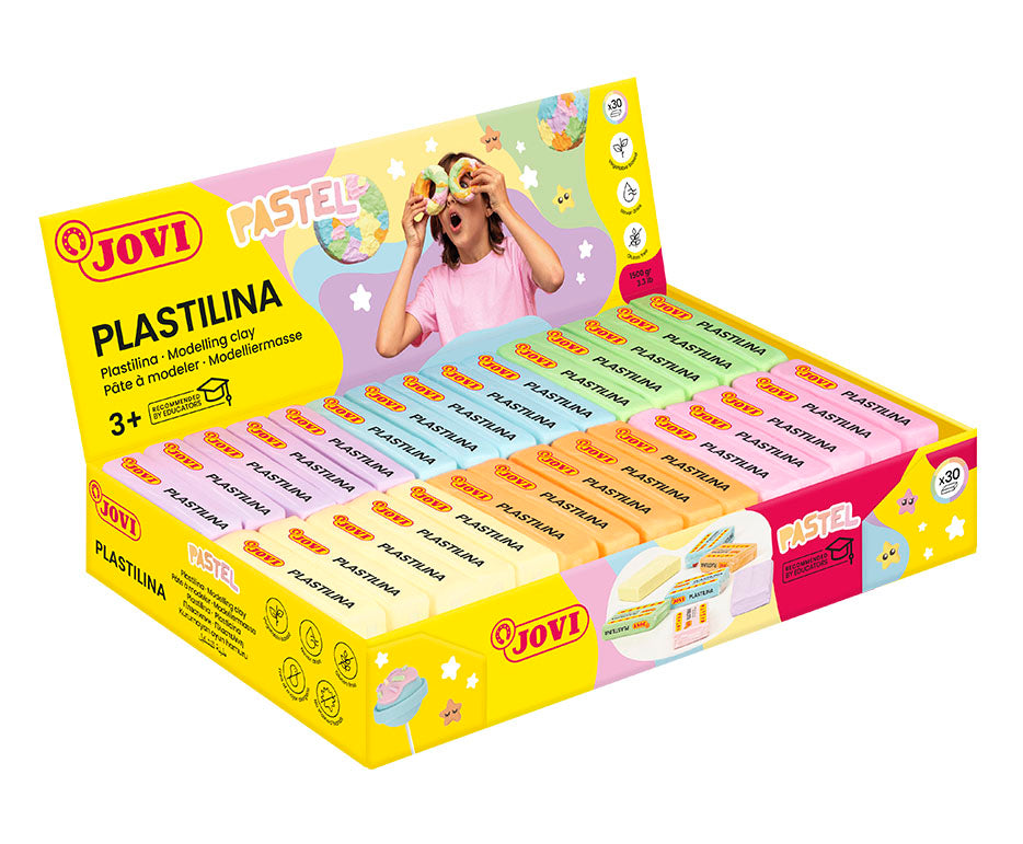 JOVI prírodná plastelína pastelové farby 30 x 50 g