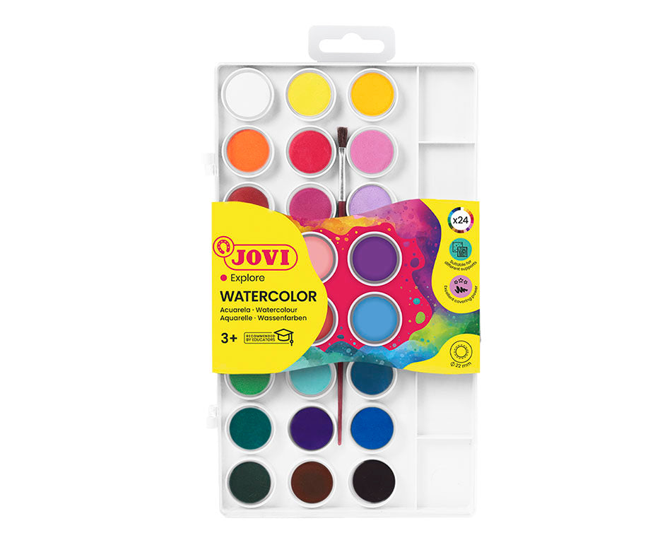 JOVI vodové farby 24 ks so štetcom (priemer 22 mm)