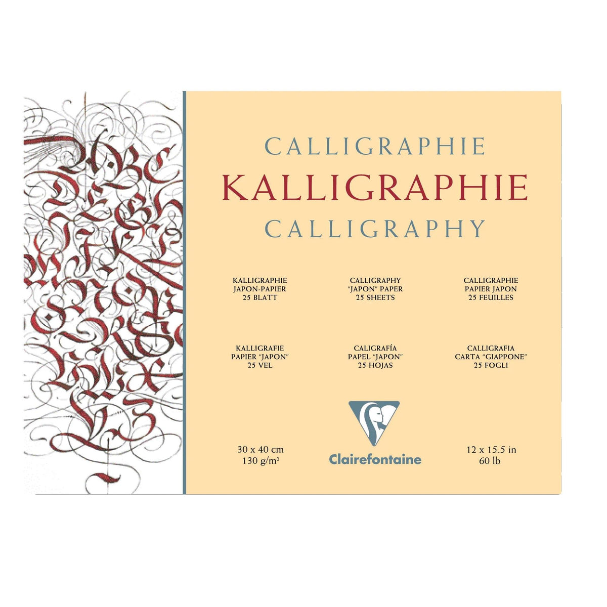 Kaligrafický blok CLAIREFONTAINE Ivory 130 g 25 listov – 24 × 30 cm