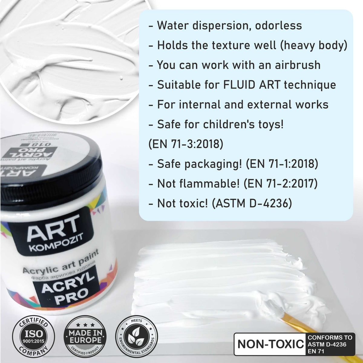 Fluorescenčná akrylová farba ACRYL PRO ART Kompozit 430 ml