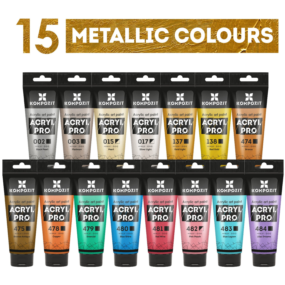 Metalická akrylová farba ACRYL PRO ART Kompozit 75 ml