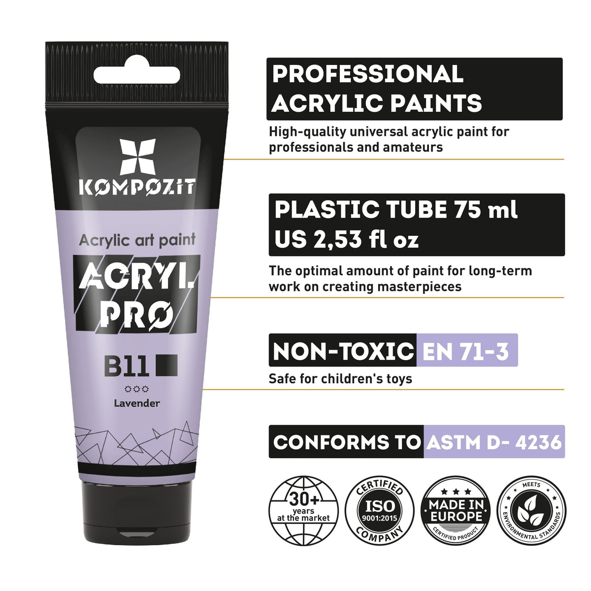 Pastelová akrylová farba ACRYL PRO ART Kompozit 75 ml