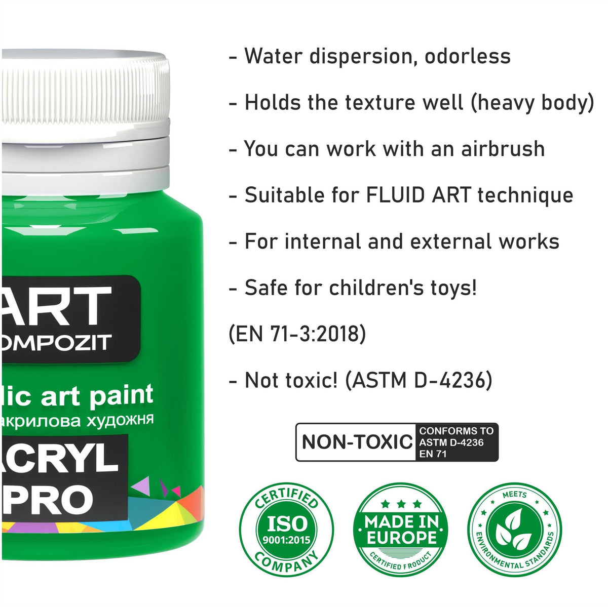 Sada akrylových farieb ACRYL PRO Kompozit 9x20 ml