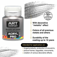 Sada metalických akrylových farieb ACRYL PRO Kompozit 12x20 ml