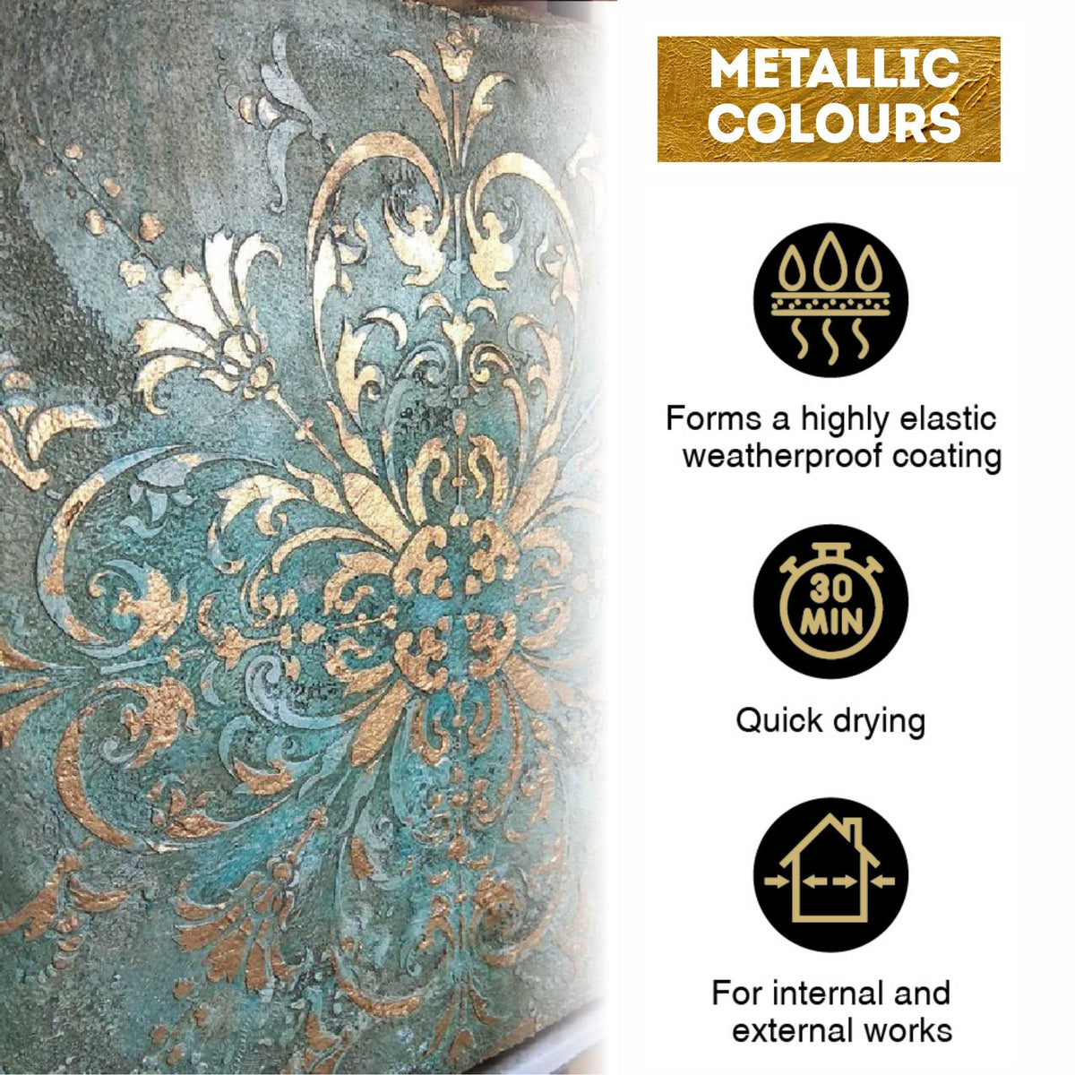 Sada metalických akrylových farieb ACRYL PRO Kompozit 6x20 ml