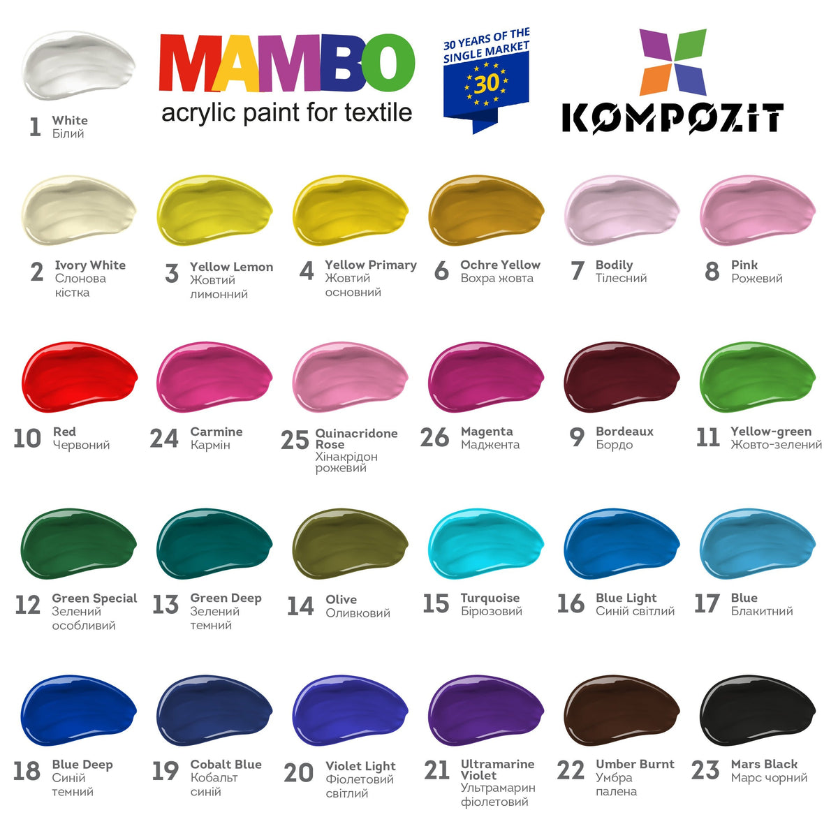 Akrylová farba na textil a kožu MAMBO 50 ml