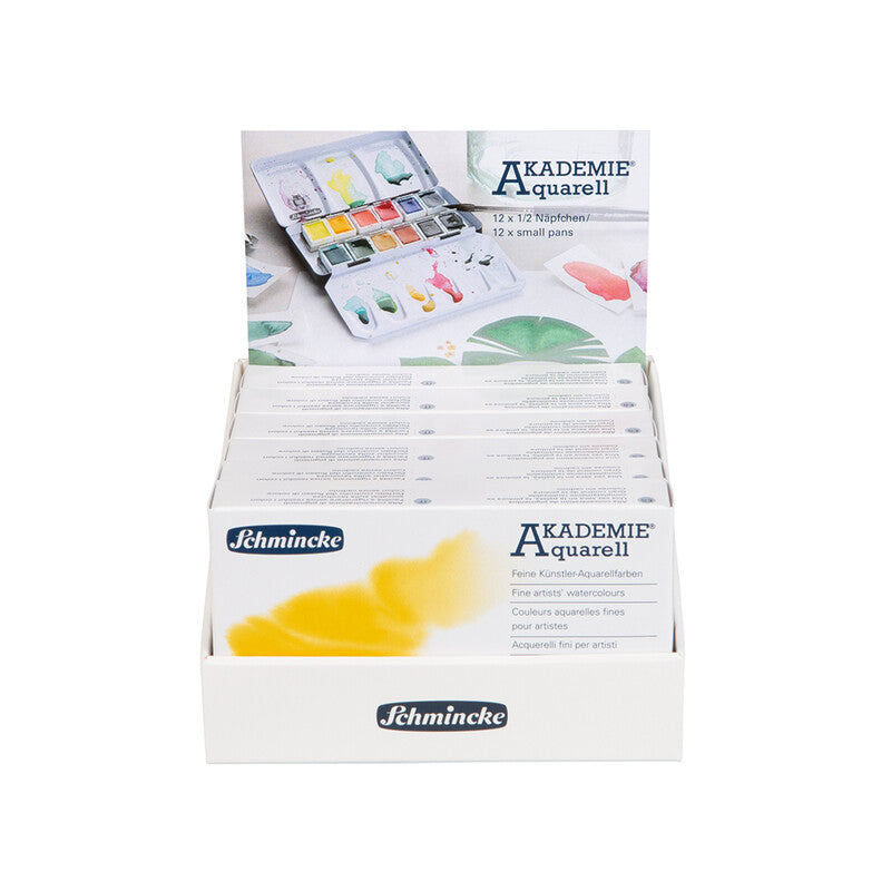 Kovová prázdna kazeta Schmincke AKADEMIE Aquarell na 12 polovičných panvičiek