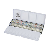 Kovový akvarelový set Schmincke HORADAM, 12 x 1/2 panvičky s extra priestorom