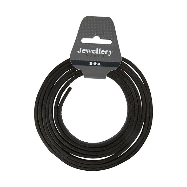Kožený remienok 3 mm x 2 m – čierny