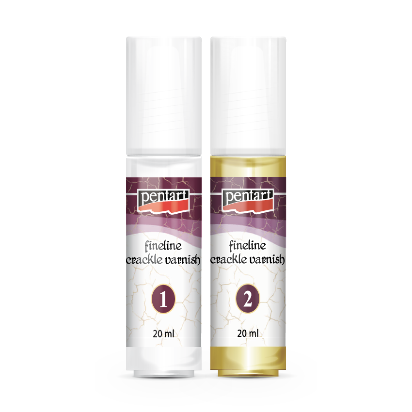 Krakelovací lak Pentart Fineline s jemnými prasklinami, 2-zložkový, 2x 20 ml sada