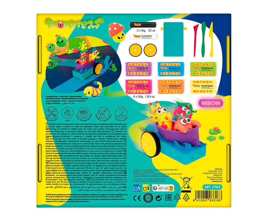 Kreatívna modelovacia sada Jovi Tech Crazy Cars Príšery - 14 ks
