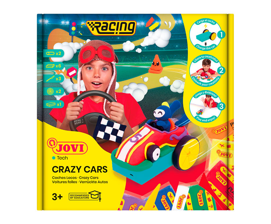 Kreatívna modelovacia súprava JOVI Tech Crazy Cars Preteky 14 ks