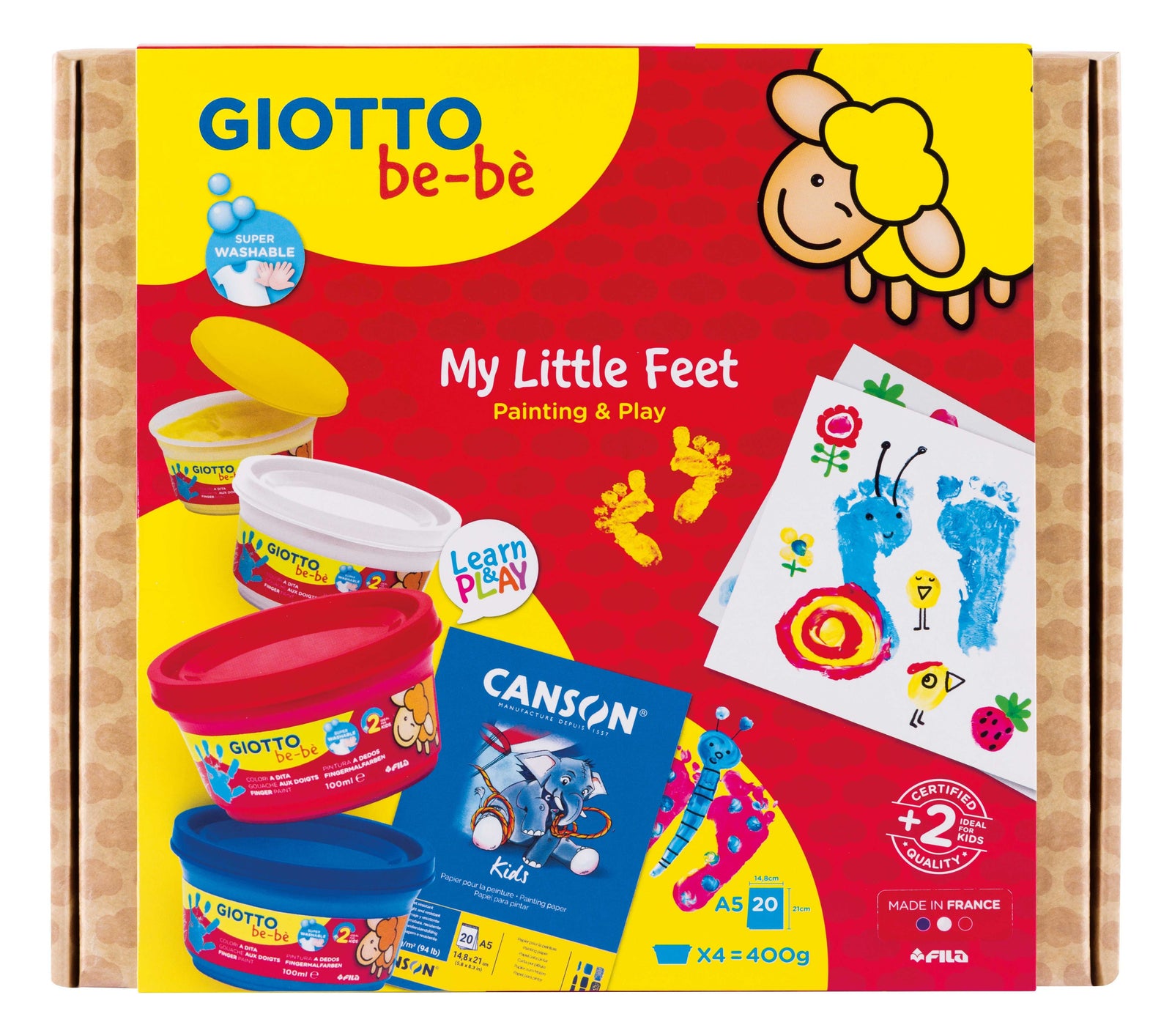 Kreatívna sada GIOTTO be-bè My Little Feet na odtlačky rúk a nôžok – 5 ks