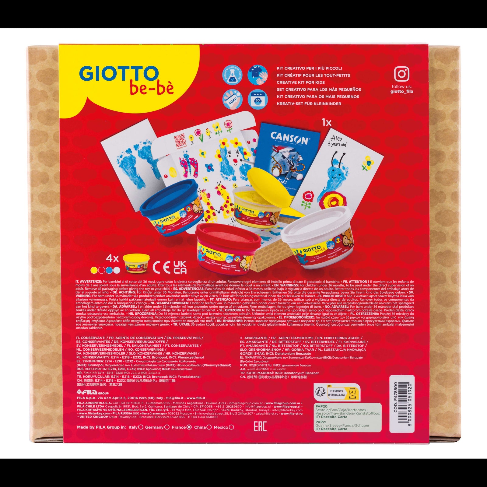 Kreatívna sada GIOTTO be-bè My Little Feet na odtlačky rúk a nôžok – 5 ks