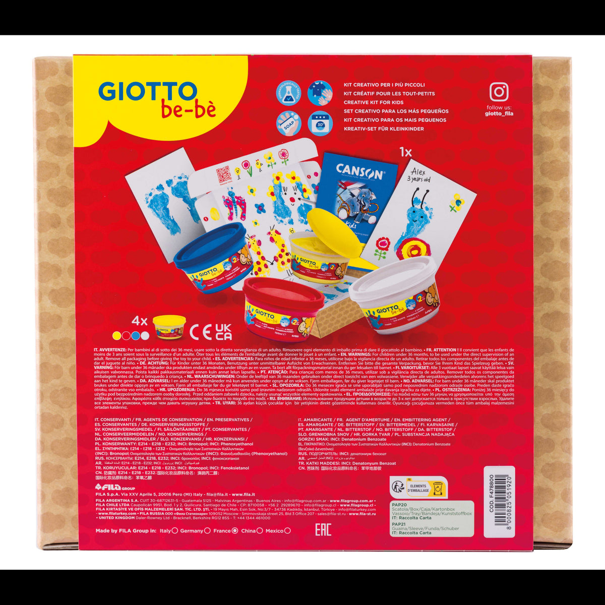 Kreatívna sada GIOTTO be-bè My Little Feet na odtlačky rúk a nôžok – 5 ks