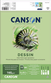 Kresliaci blok CANSON Dessin A4 160 g - 15 listov