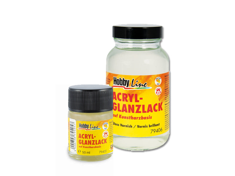 Lesklý akrylový lak 50 / 250 ml na báze syntetickej živice Hobby Line | rôzne objemy — obrázok 3