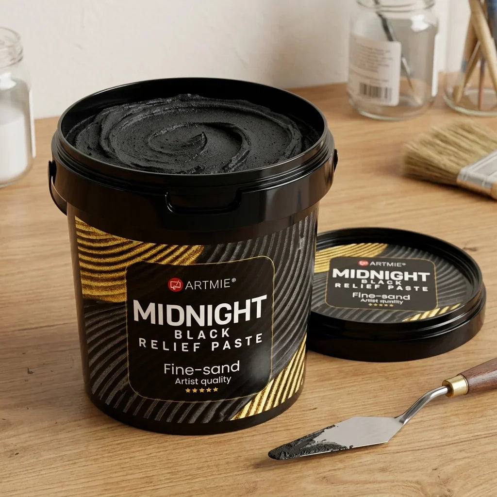 3D čierna reliéfna pasta ARTMIE Midnight | rôzne gramáže