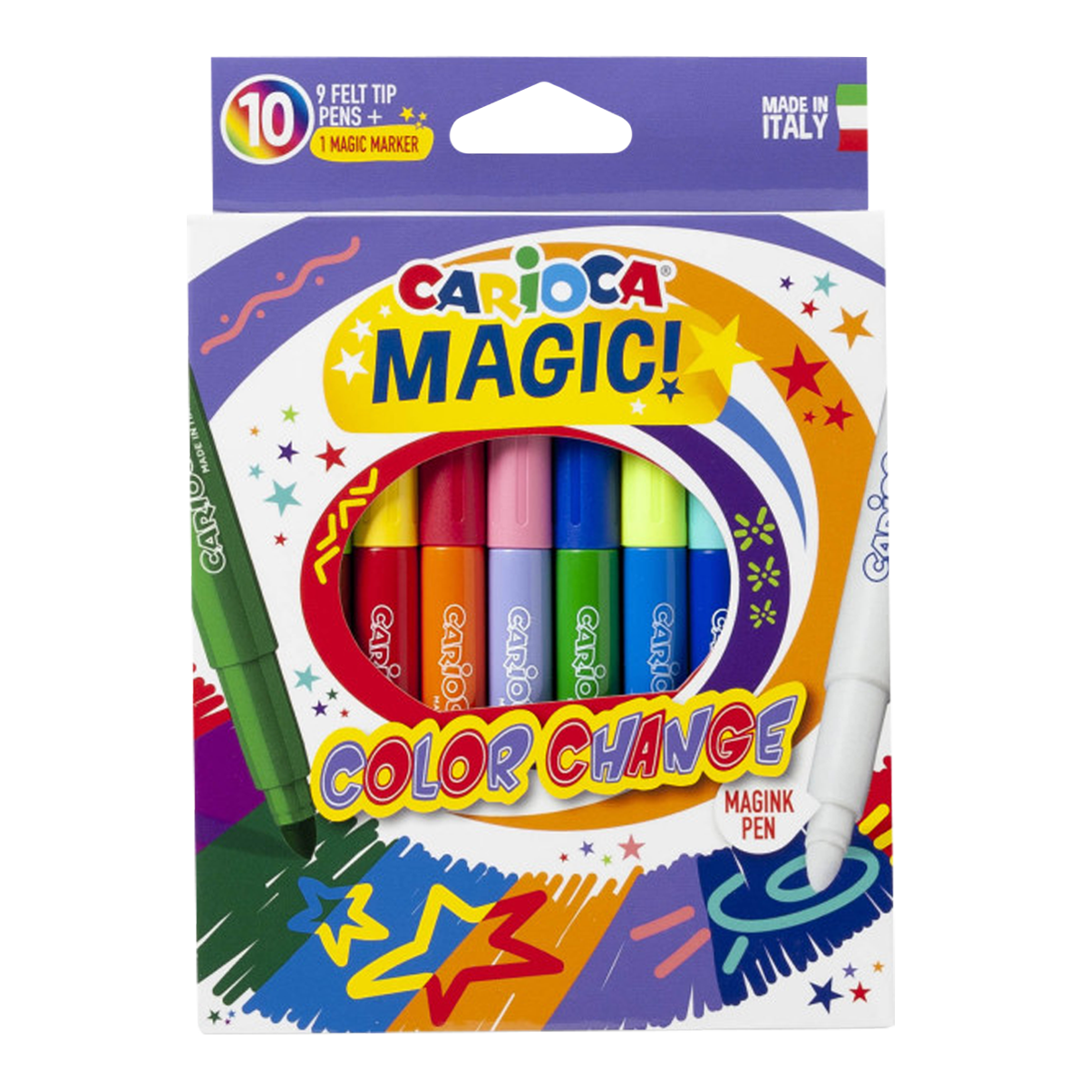 Magické fixky meniace farbu Carioca, 10 ks, mix farieb