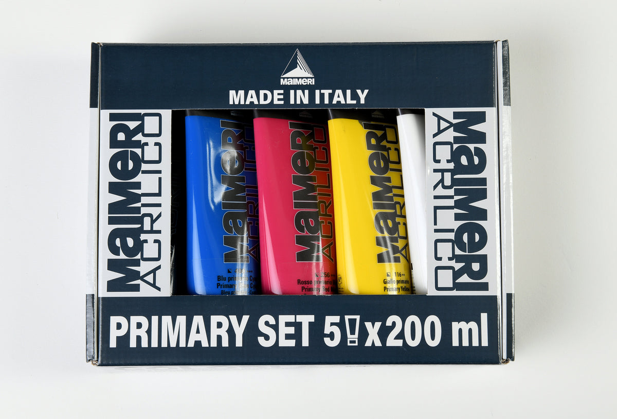 Maimeri Acrilico sada akrylových farieb Primary 200 ml