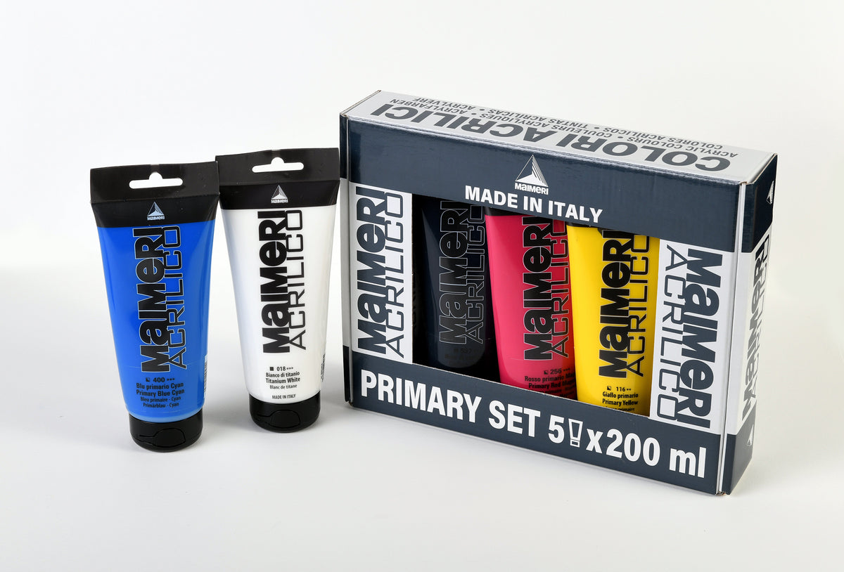 Maimeri Acrilico sada akrylových farieb Primary 200 ml