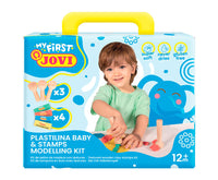 Mäkká prírodná plastelína JOVI My First 4 x 38 g – + 3 drevené pečiatky