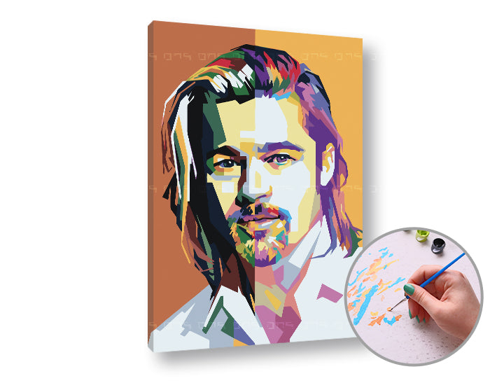 Maľovanie podľa čísel BRAD PITT | nízka náročnosť — obrázok 1