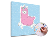Maľovanie podľa čísel PINK LAMA SINGLE CUT | nízka náročnosť — obrázok 1