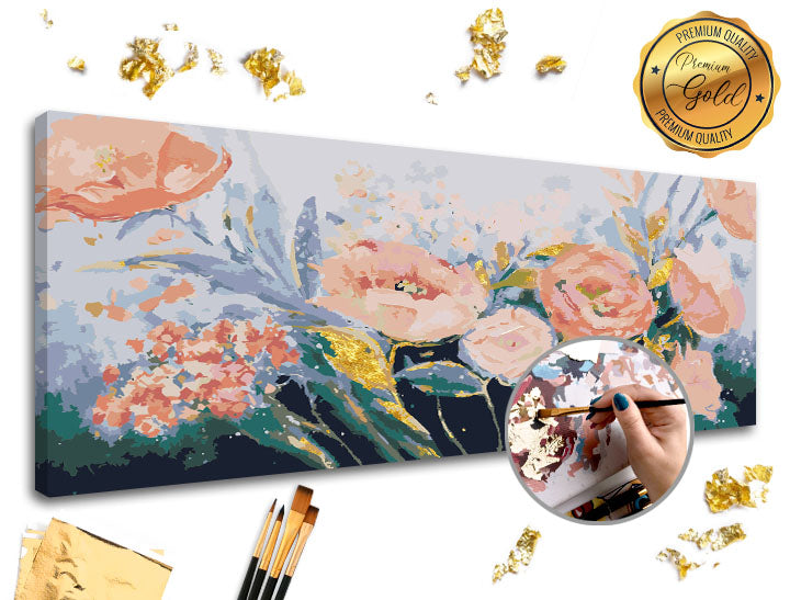 Maľovanie podľa čísel PREMIUM GOLD | Ružová záhrada — obrázok 2