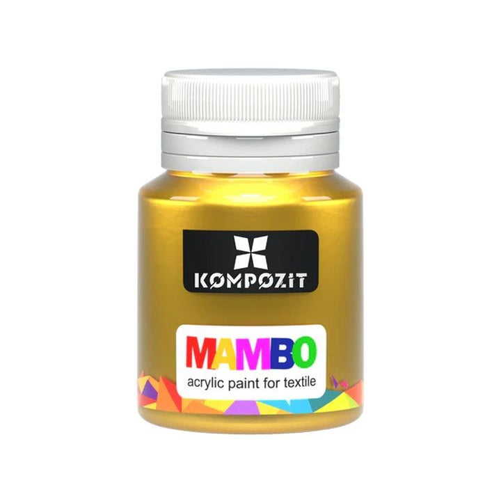Metalická farba na textil a kožu MAMBO 20 ml – 54 Zlatá