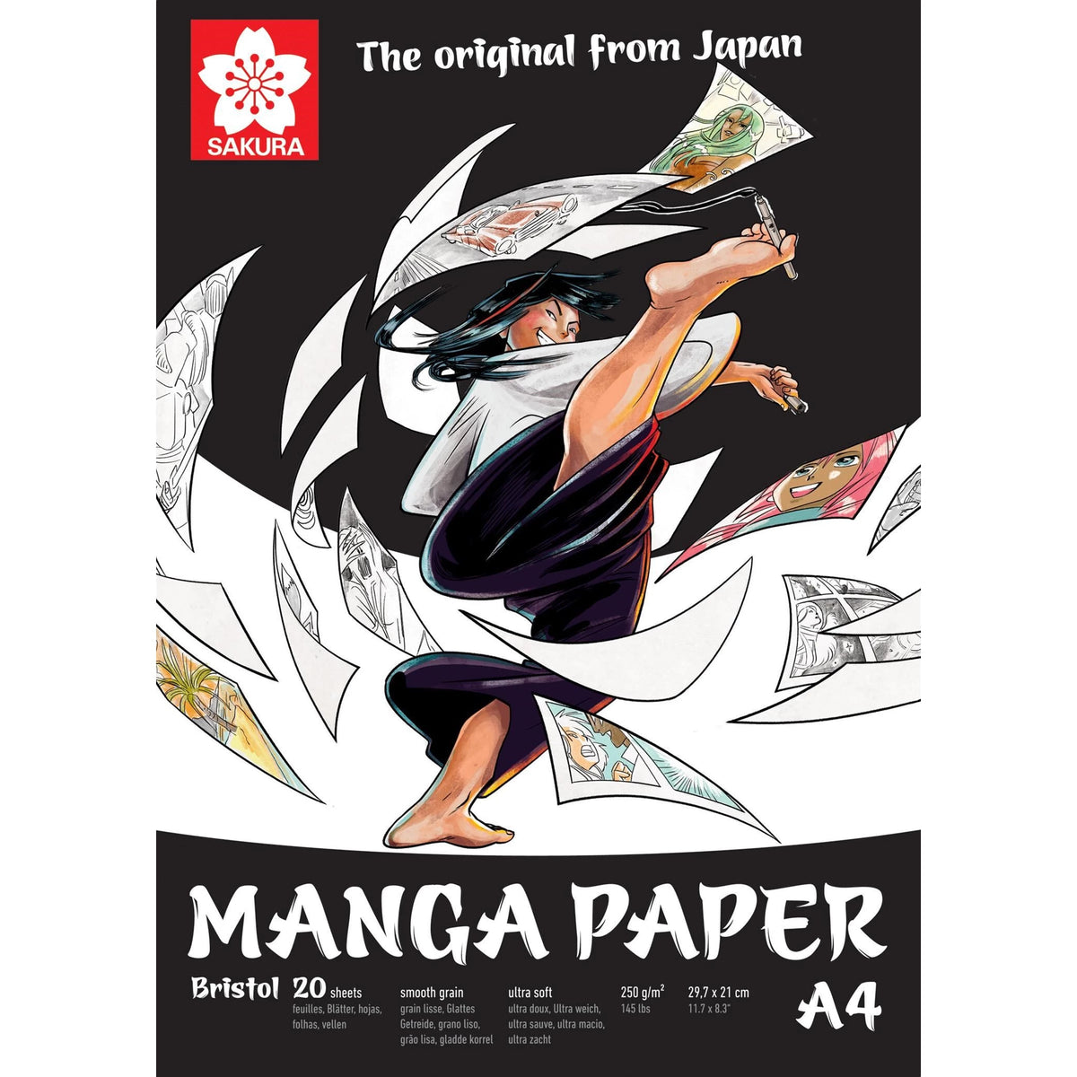 Manga blok SAKURA 250 g/m² A5 – A3 - 20 listov