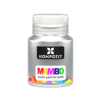 Metalická farba na textil a kožu MAMBO 20 ml – 53 Strieborná