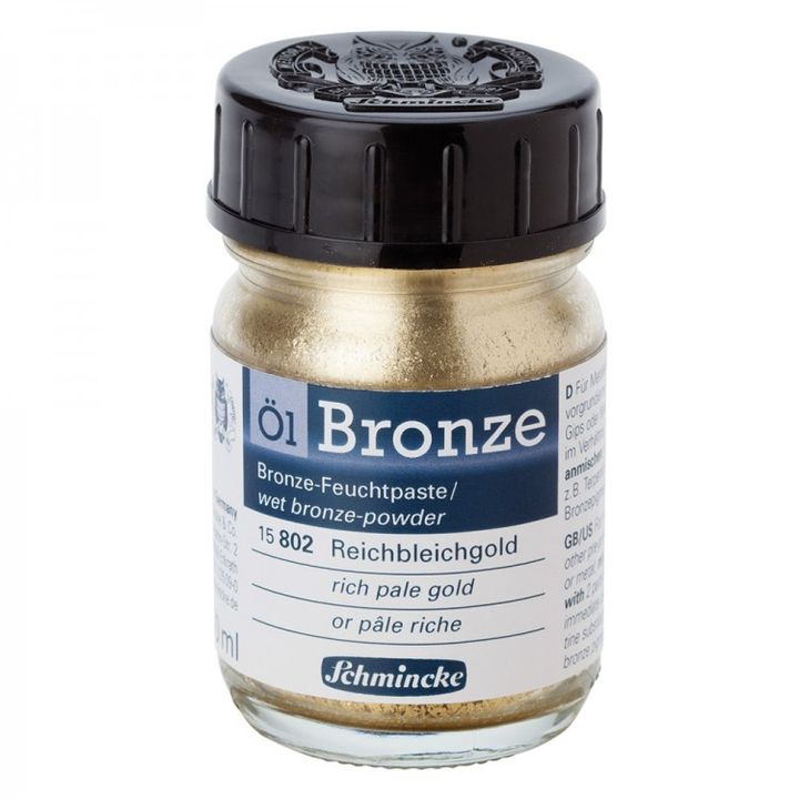 Metalický prášok Oil-Bronze Schmincke 50 ml – 15 802 svetlozlatá sýta