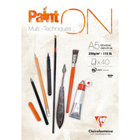 Mix Media blok Clairefontaine Paint'On biely A5 250 g/m² - 40 listov
