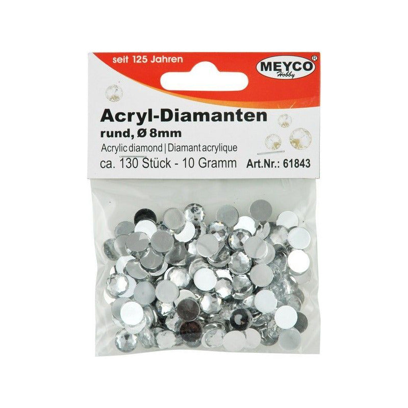 Akrylové diamanty – 8 mm (130 ks)