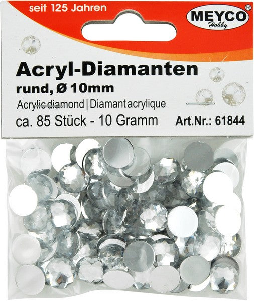 Akrylové diamanty – 10 mm (85 ks)