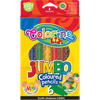 Okrúhle pastelky Colorino JUMBO so strúhadlom – 6 farieb
