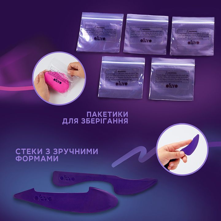 OKTO kreatívna sada samotvrdnúcej hmoty 24 pastelových odtieňov — obrázok 4