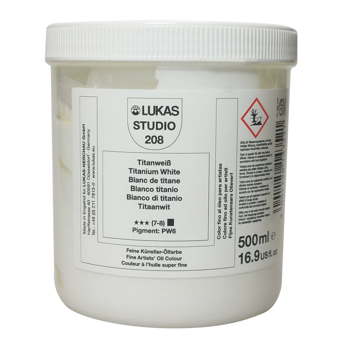 Olejová farba LUKAS Studio - 500 ml Titánová biela