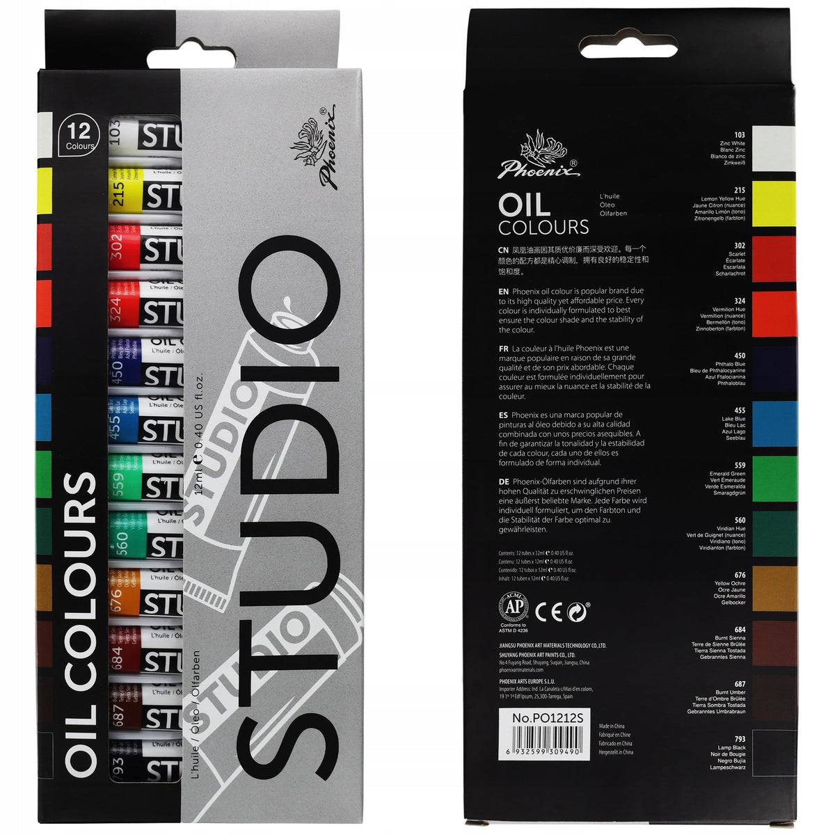 Olejové farby Phoenix START Set 12x12 ml