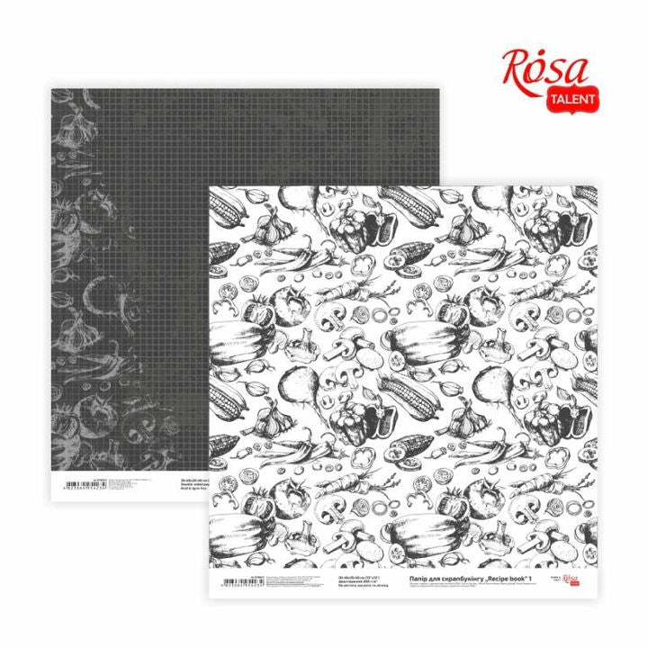 Papiere na scrapbooking 30.48 x 30.48 cm Recipe book  | rôzne motívy — obrázok 7